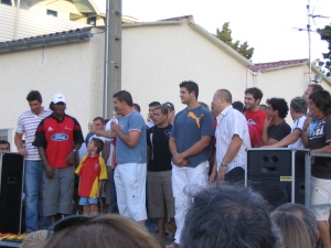Samueli Naulu présenté aux supporters lors de son arrivée à Perpignan